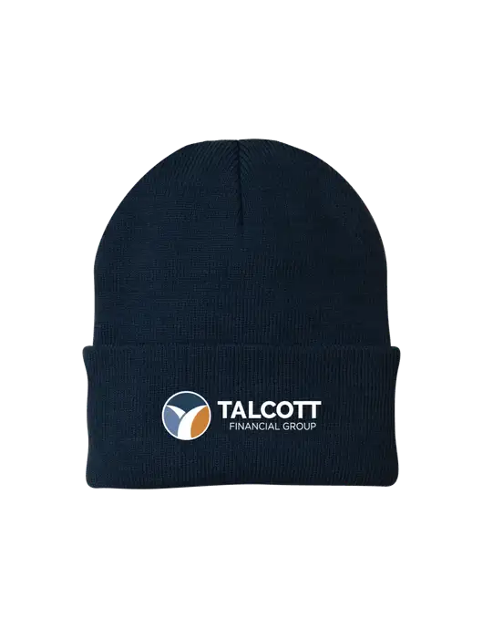 Navy Knit Cap w/Talcott Logo