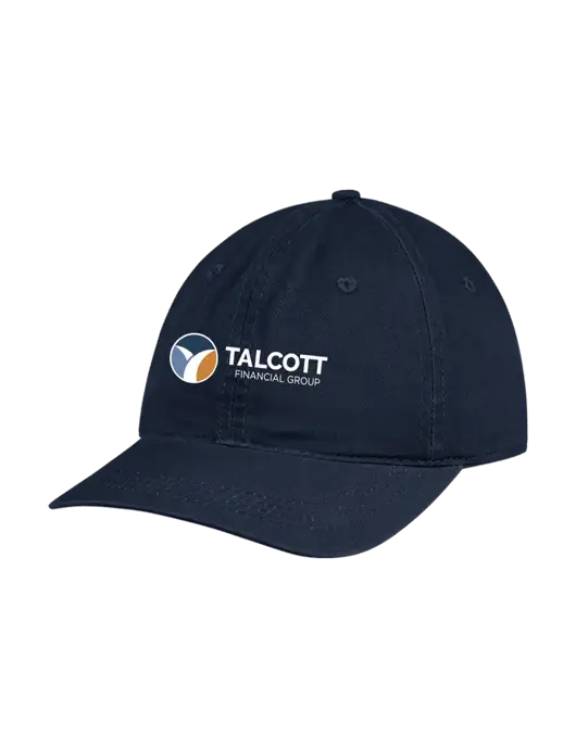 Garment Washed Unstructured Twill Navy Cap w/Talcott Logo
