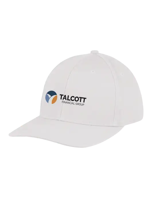 Premium Modern Structured Twill White Snapback Cap w/Talcott Logo
