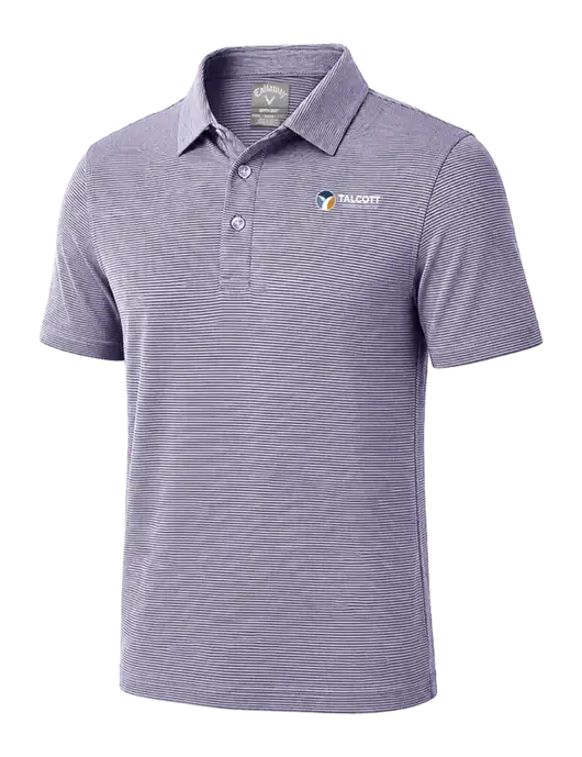 Callaway Navy Fine Line Stripe Polo w/Talcott Logo