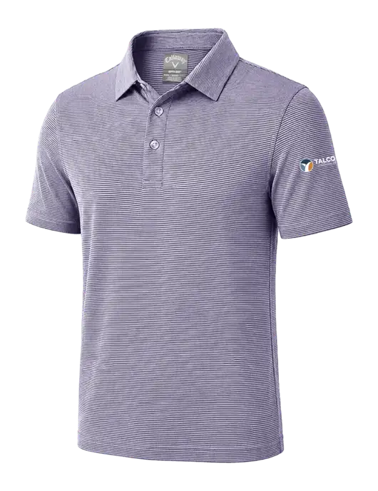 Callaway Navy Fine Line Stripe Polo w/Talcott Logo