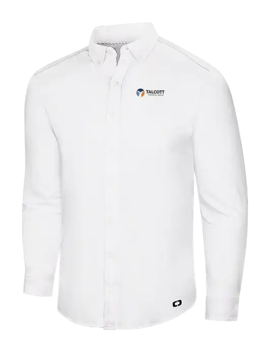 OGIO Bright White Modern Code Stretch Button-Up Shirt w/Talcott Logo