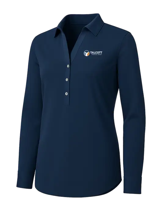 Womens Navy City Stretch Shirt w/Talcott Logo