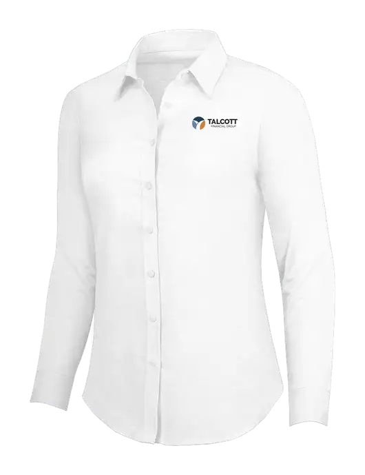White Womens SuperPro Oxford Shirt w/Talcott Logo