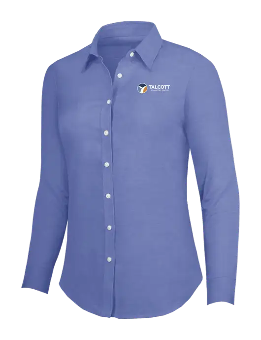Navy Womens SuperPro Oxford Shirt w/Talcott Logo