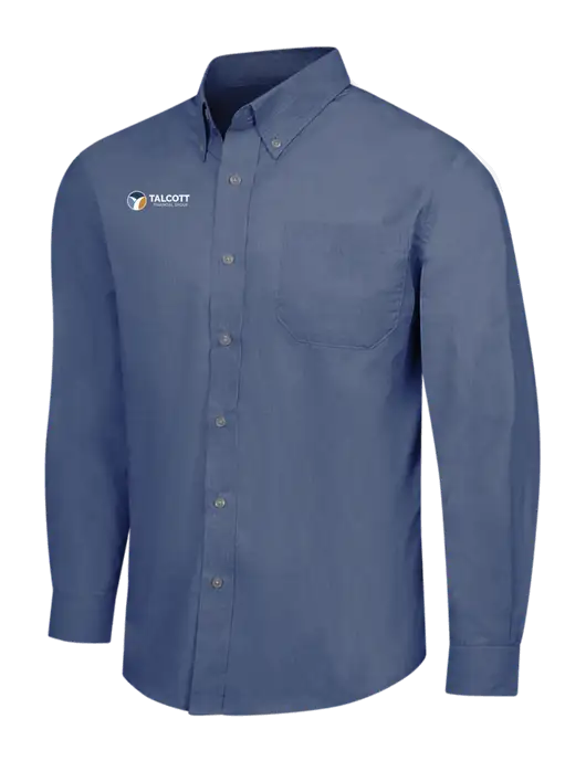Light Navy Crosshatch Easy Care Shirt w/Talcott Logo