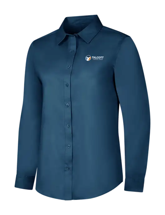 Light Navy Womens Long Sleeve Superpro React Twill Shirt w/Talcott Logo