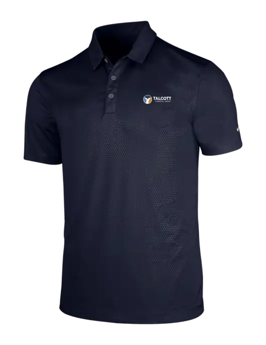 NIKE Dark Navy Dri-Fit Embossed Tri-Blade Polo w/Talcott Logo