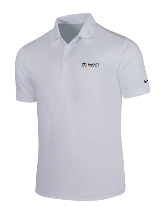 NIKE White Dri-Fit Vertical Mesh Polo w/Talcott Logo