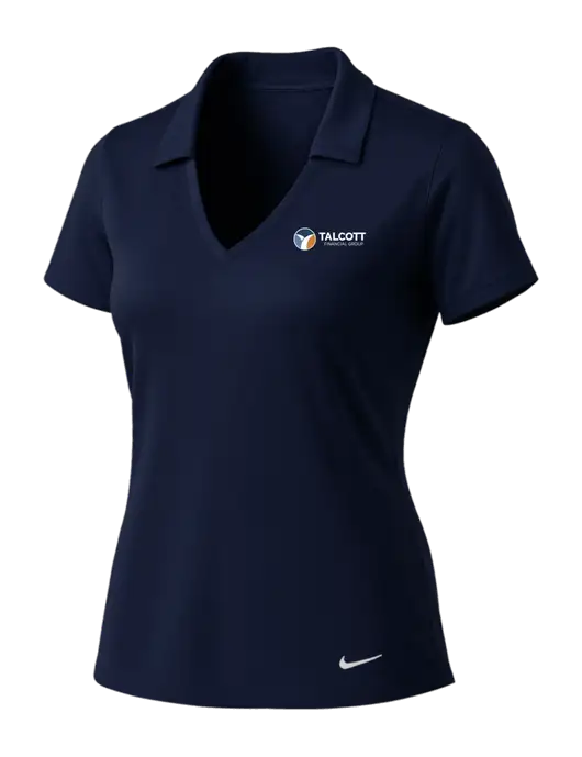 NIKE Dark Navy Womens Dri-Fit Vertical Mesh Polo w/Talcott Logo