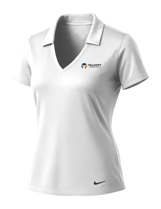 NIKE White Womens Dri-Fit Vertical Mesh Polo w/Talcott Logo