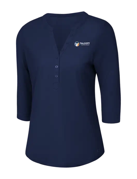 OGIO Navy Jewel Henley w/Talcott Logo
