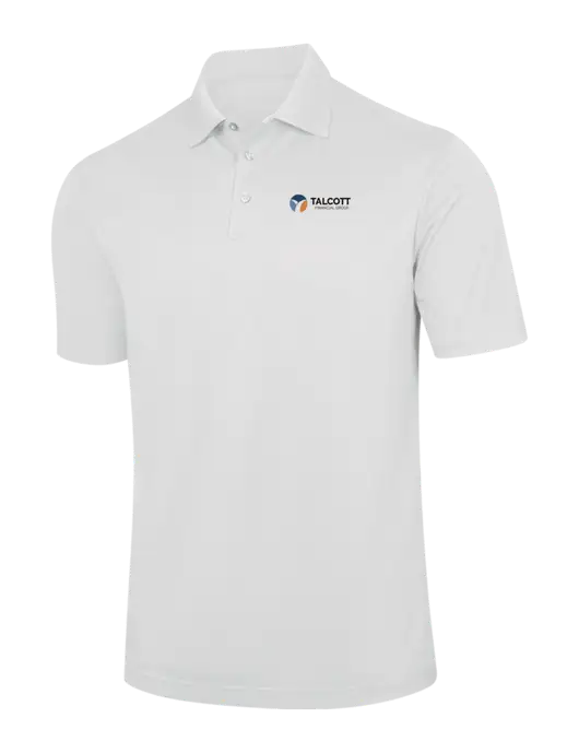 White Performance Fine Jacquard Polo w/Talcott Logo