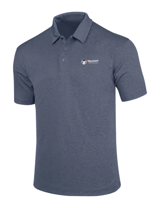 True Navy Trace Heather Polo w/Talcott Logo