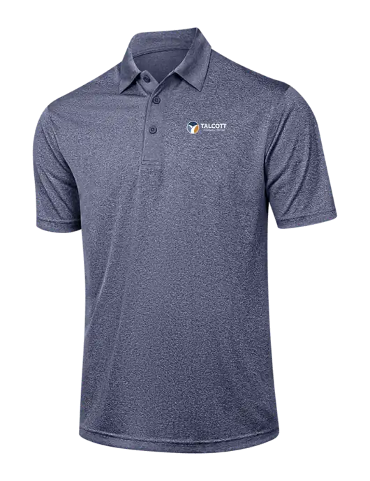 Navy Heather Contender Polo w/Talcott Logo