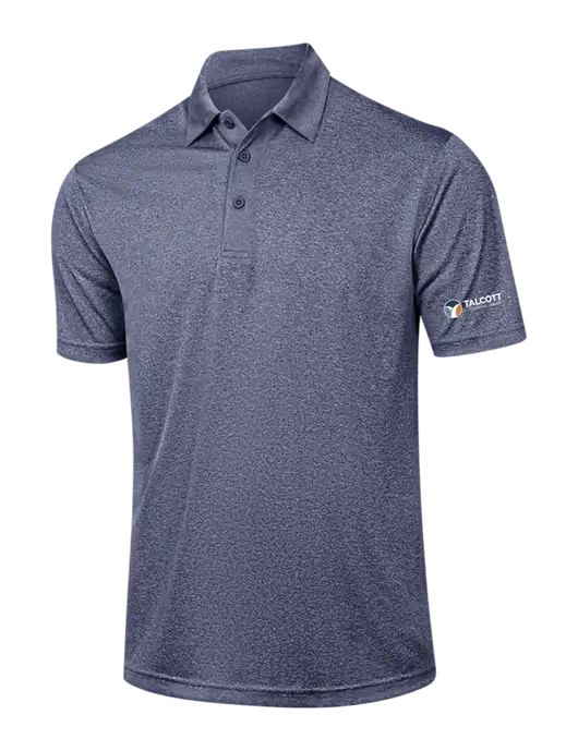 Navy Heather Contender Polo w/Talcott Logo