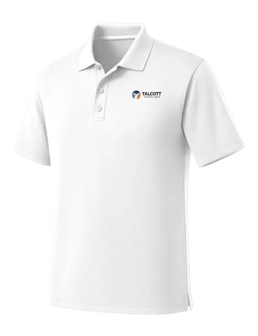 White Dry Zone UV Micro Mesh Polo w/Talcott Logo