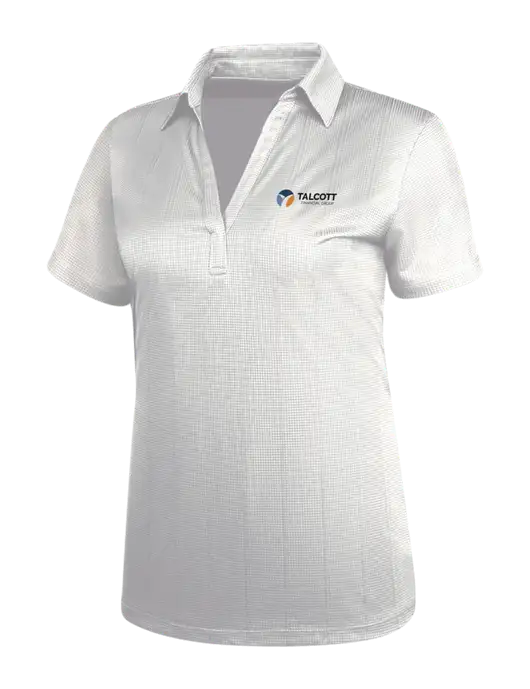 White Womens Performance Fine Jacquard Polo w/Talcott Logo