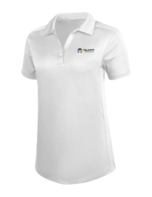 Womens White Diamond Jacquard Polo w/Talcott Logo
