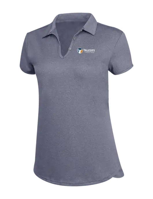 True Navy Womens Trace Heather Polo w/Talcott Logo