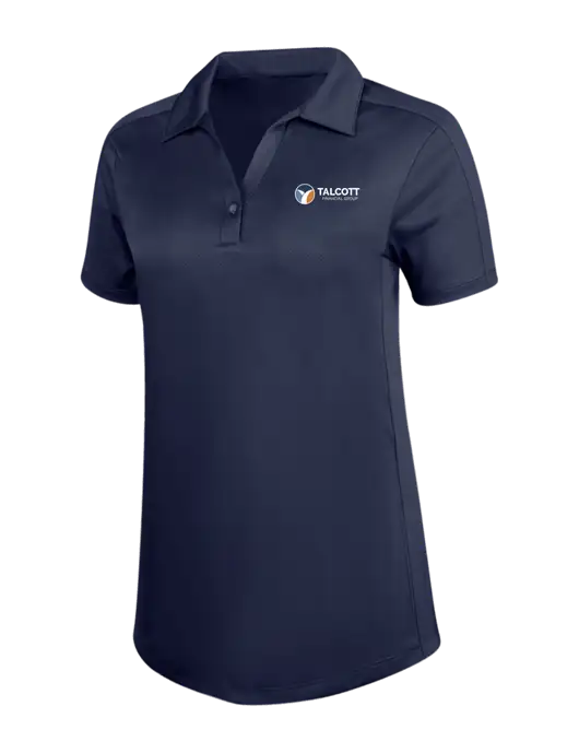 Womens Dark Navy Diamond Jacquard Polo w/Talcott Logo