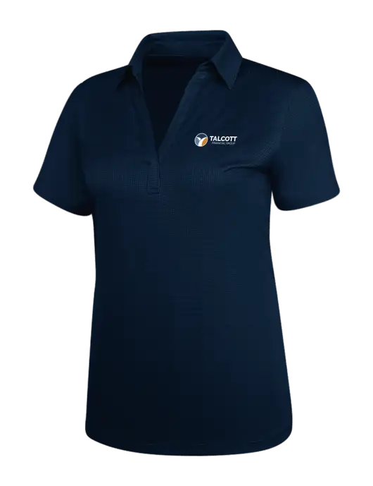 Navy Womens Performance Fine Jacquard Polo w/Talcott Logo