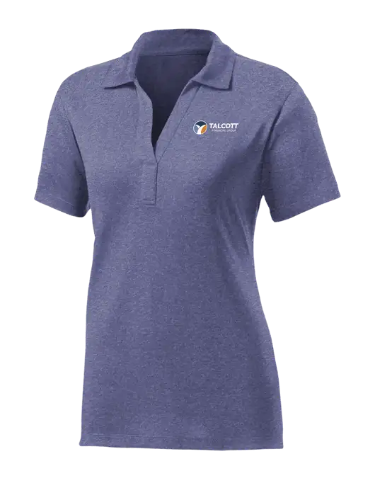 Womens Navy Heather Contender Polo w/Talcott Logo