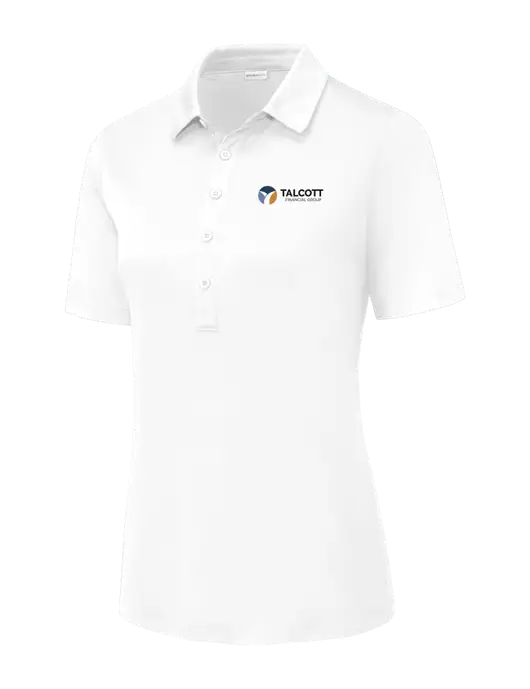 White Womens Posi-UV Pro Polo w/Talcott Logo
