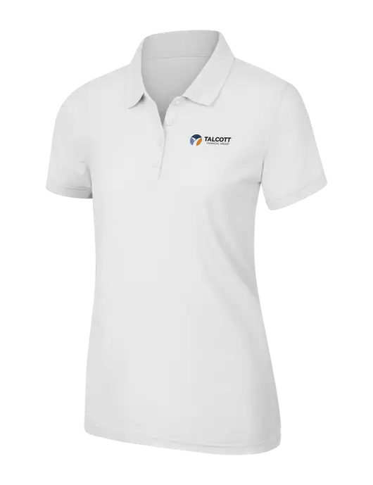 White Womens Core Classic Pique Polo w/Talcott Logo