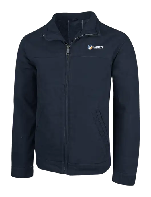 Cornerstone Navy Washed Duck Cloth Flannel Lined Work Jacket w/Talcott Logo