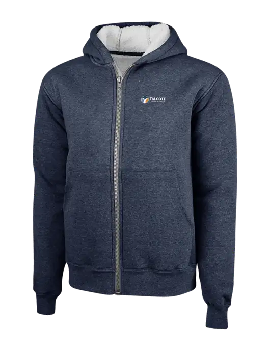 Cornerstone Navy Heavyweight Sherpa Lined Hooded Fleece Jacket w/Talcott Logo