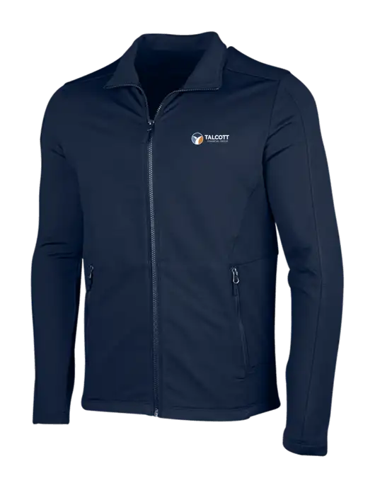 Navy Grid Fleece Jacket w/Talcott Logo