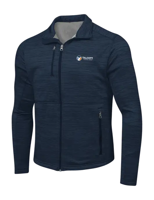 Navy Digi Stripe Fleece Jacket w/Talcott Logo