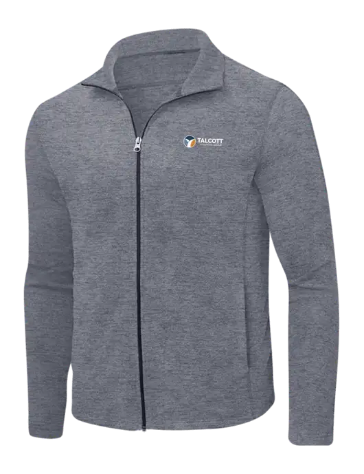 Light Navy Heather Microfleece Full-Zip Jacket w/Talcott Logo