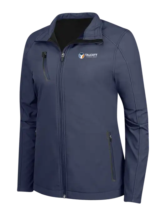 Navy Womens Welded Softshell Jacket w/Talcott Logo