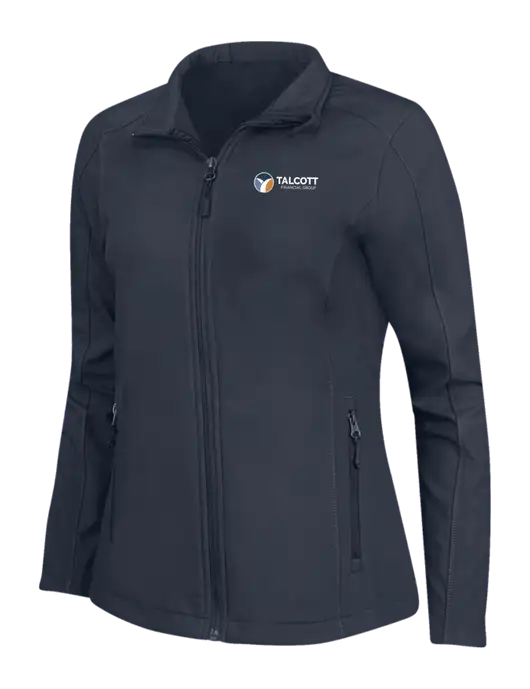 Navy Womens Core Soft Shell Jacket w/Talcott Logo