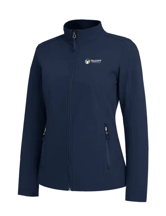 Navy Womens Core Soft Shell Jacket w/Talcott Logo