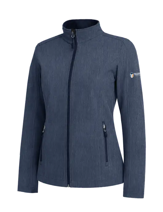 Navy Heather Womens Core Soft Shell Jacket w/Talcott Logo