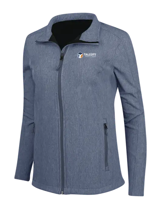 Navy Heather Womens Core Soft Shell Jacket w/Talcott Logo
