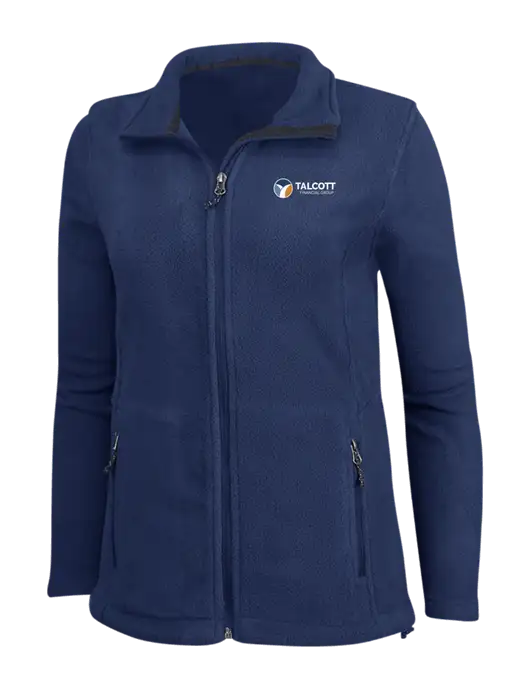 Womens Navy Fleece Jacket w/Talcott Logo