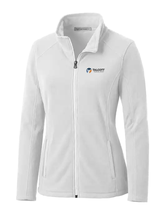 White Womens Microfleece Jacket w/Talcott Logo