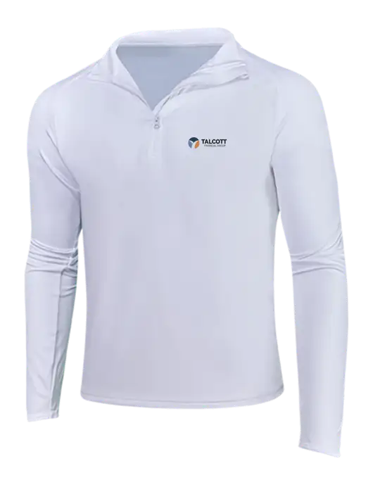 White Sport Wick Stretch 1/4 Zip Pullover w/Talcott Logo