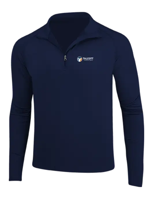 Navy Sport Wick Stretch 1/4 Zip Pullover w/Talcott Logo