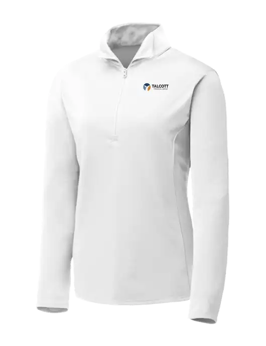 White Womens Posicharge Competitor ¼ Zip Pullover w/Talcott Logo