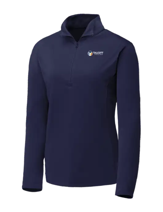 Navy Womens Posicharge Competitor ¼ Zip Pullover w/Talcott Logo
