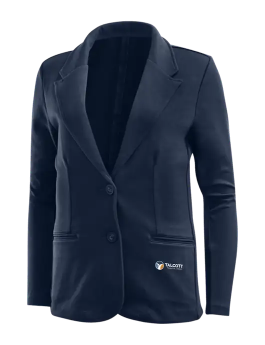 Deep Navy Womens Knit Blazer w/Talcott Logo