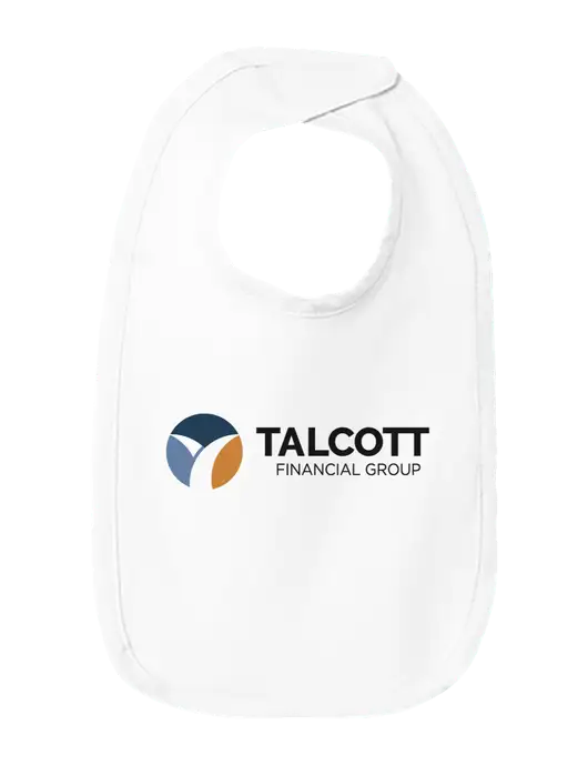 Rabbit Skins White Infant Premium Jersey Bib w/Talcott Logo