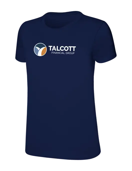 Womens Ring Spun Navy 4.5 oz T-Shirt w/Talcott Logo