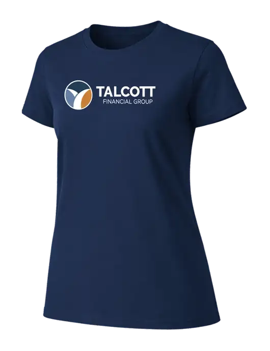 Womens Ring Spun Navy 4.5 oz T-Shirt w/Talcott Logo
