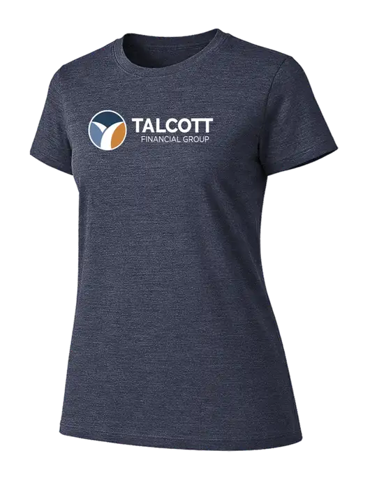 Womens Ring Spun Heather Navy 4.5 oz T-Shirt w/Talcott Logo